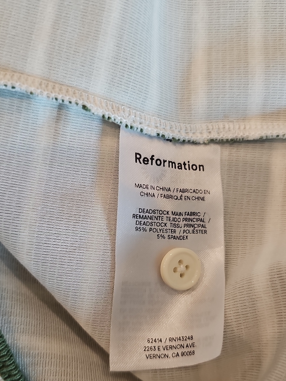 Reformation Elena Knit Mini Dress Green & White Stripe Polo Collar Size M - Picture 5 of 5